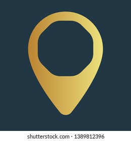 gold map pin.golden map pointer.