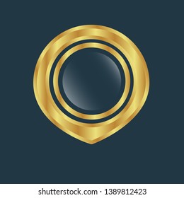 gold map pin.golden map pointer.