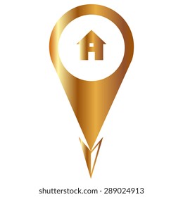 Gold Map pointer with information icon