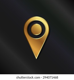 Gold map pointer logo