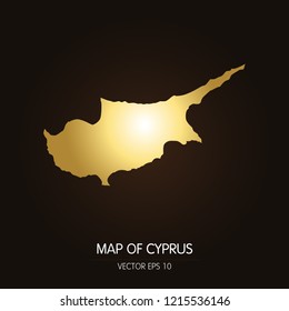 Gold map-Cyprus map on a dark background.Vector illustration eps 10.