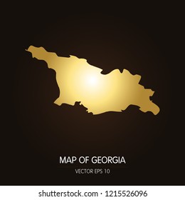 Gold map-Georgia map on a dark background.Vector illustration eps 10.