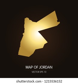 Gold map-Jordan map on a dark background.Vector illustration eps 10.