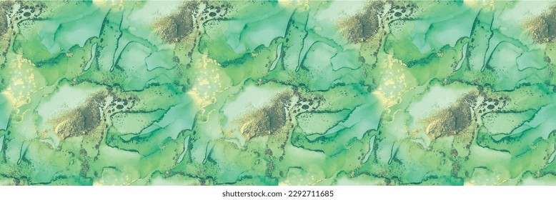 Gold Marble Background. Green Oriental Watercolor. Marble Blue Alcohol Ink. Foil Ink Paint. Light Elegant Repeat. Metal Water Color Watercolor. Golden Vector Ink Canvas. Modern Abstract Template.