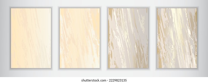 Gold Marble Background Set. Elegant Beige Brown Texture Collection