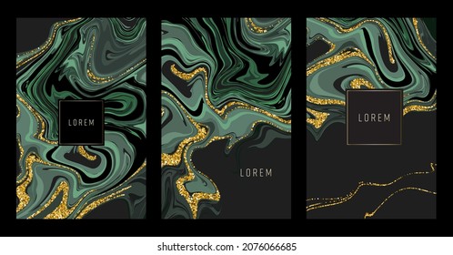 Gold marble template, artistic covers design, colorful realistic texture, luxury backgrounds. Trendy pattern, graphic poster, cards. Vector illustration