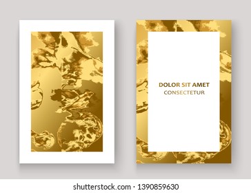 Gold marble texture abstract background graphic design. Golden glitter luxury illustration pattern. Trendy template vector Invitation Brochure Wedding Cover Card Flyer Poster Banner Business