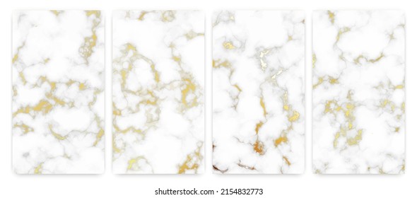 Fondo de textura de mármol dorado. El conjunto consta de cuatro telones de fondo abstractos de piedra de granito de mármol. Ilustración del vector
