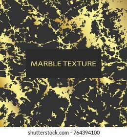 Gold marble texture on the black background. Template for design, banner, card. vector illustration. Good for poster, wallpaper, wedding invitation, poster