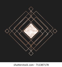 Gold and marble. Trendy abstract geometric luxury pattern for brochure, flyer or presentations design, vector illustration. Square marbling pattern. 