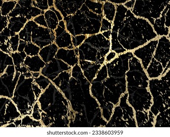 Gold Marbling Texture design. Luxury Black and Gold Marble texture background   for poster, banner, wallpaper, headers, print ads,brochure, invitation, cover book, catalog. Vector illustration