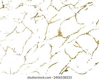 Gold Marbling Texture on white background, design for poster, brochure, invitation, cover book, catalog. Vector illustration	