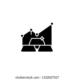 Gold market black icon concept. Gold market flat  vector symbol, sign, illustration.