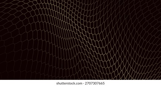 Goldene mathematische geometrische Gitterlinienwelle auf schwarz-weißem Hintergrund. Konzept 3D CG der Sporttechnologie, strategische Ideen und intellektuelle Analyse der Operationen.