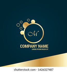 Gold Mcompany linked letter logo concept. Designed for your web site design, logo, app, UI. Gold initial logo design. M gold logo - handwritten