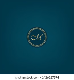 Gold Mcompany linked letter logo concept. Designed for your web site design, logo, app, UI. Gold initial logo design. M gold logo - handwritten