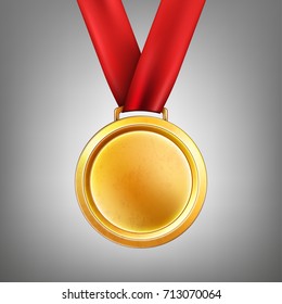 Gold Medal Isolated On Grey Backgroundvector Stock Vector (Royalty Free ...