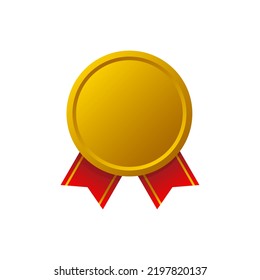 Gold medal with background white