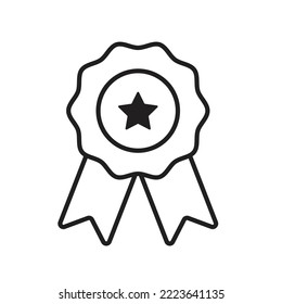 Gold medal badge vector. Flat colors simple icon design
