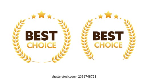 Gold medal for Best Choice. Retail badge. Best Choice tag. Vector stock illustration