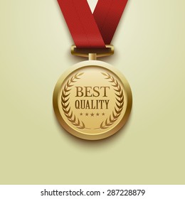 Gold medal best quality.vector