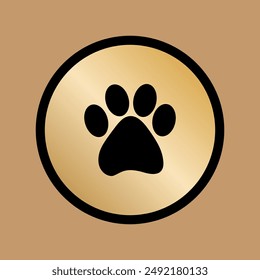 Gold medal with black paw print of a pet