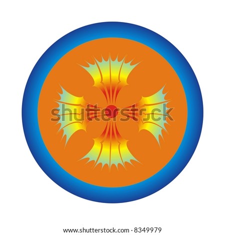 Gold medal in blue background