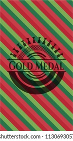 Gold Medal christmas style emblem.