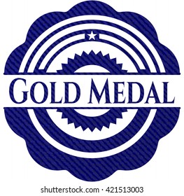 Gold Medal emblem with jean high quality background