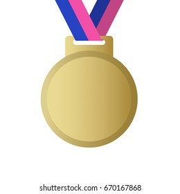 Gold medal, first place award or seal isolated on a white background