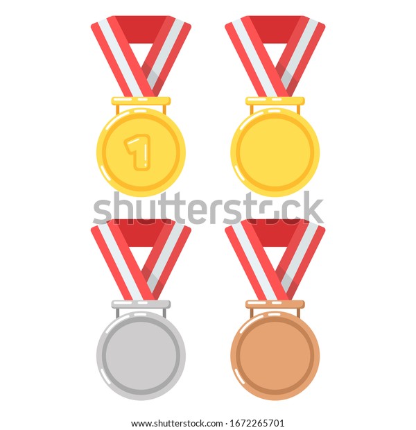 Gold Medal First Place Sports Competition Stock Vector (Royalty Free ...