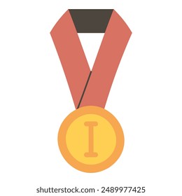 Medalla de oro, primer lugar. Ilustración vectorial sobre fondo blanco