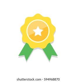 Gold medal. First. Winner. Flat design