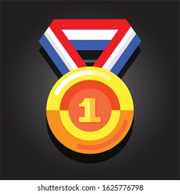 Gold medal -  Flat design