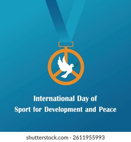 Gold Medal with flying Dove Bird vector, design for International Day of Sport for Development and Peace.