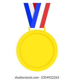 Gold medal with French flag ribbon