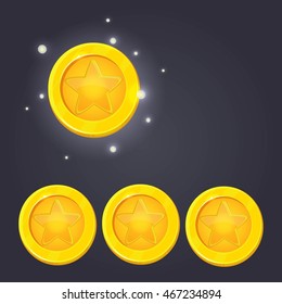 Gold Medal For Games. Golden Coin With Star. Achievement Icon. Money Vector Illustration 
Magic Lights