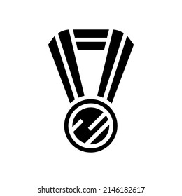 gold medal glyph icon vector. gold medal sign. isolated contour symbol black illustration