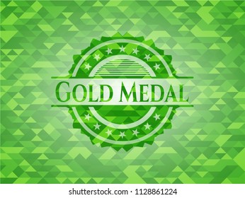 Gold Medal green mosaic emblem