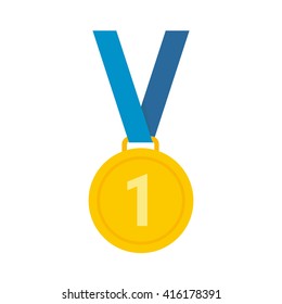 Gold medal icon. flat design icon.