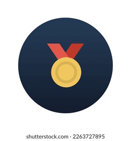 Gold medal icon, Flat vector illustration for web and mobile interface, EPS 10