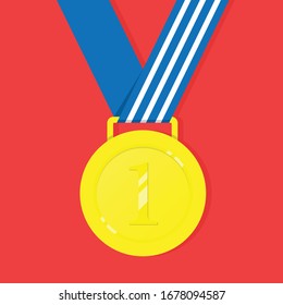 Gold Medal Icon Illustration Vector