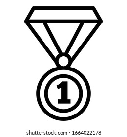 Icono de medalla de oro. Icono de vector de medalla de oro de esquema para diseño web aislado en fondo blanco