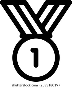 ícone da medalha de ouro. Design De Estilo Linear Fino Isolado Em Plano De Fundo Branco