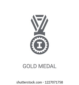 Gold medal icon. Trendy Gold medal logo concept on white background from Startup Strategy and Success collection. Suitable for use on web apps, mobile apps and print media.