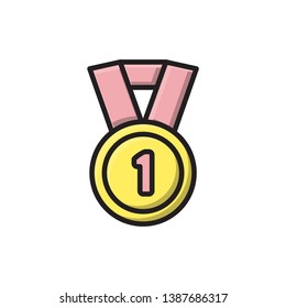 gold medal icon vector filled outline design