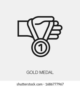símbolo de signo vectorial de icono de medalla de oro