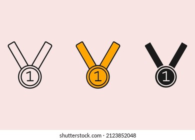 gold medal  icons  symbol vector elements for infographic web