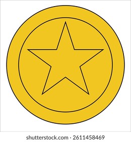 gold medal illustration in flat and outline for design asset