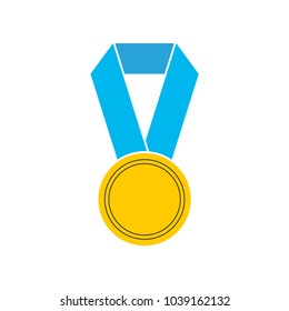 Gold medal isolated on white background. Vector icon